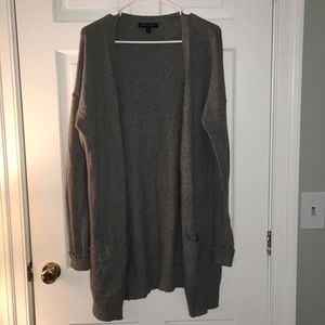 Long Gray Banana Republic Cardigan